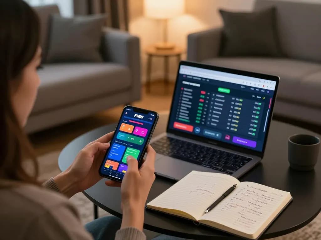 Gambler accessing f168 mobile app to place bets while enjoying a cozy home atmosphere.