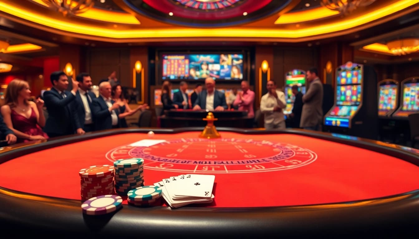 Experience thrilling baccarat gameplay at lv88 casino with vibrant chips and elegant tables.