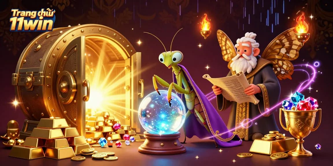 Enhance your gaming experience with Trang chủ 11win's rich casino elements in a captivating 3D scene.