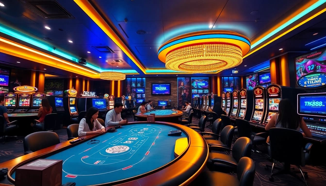Engaging online casino experience showcasing TK88 at tk88win.live with vibrant games and exciting atmosphere.