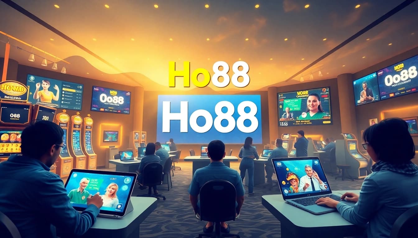Engaging digital landscape showcasing Ho88 online gambling platform with vibrant colors and diverse players.