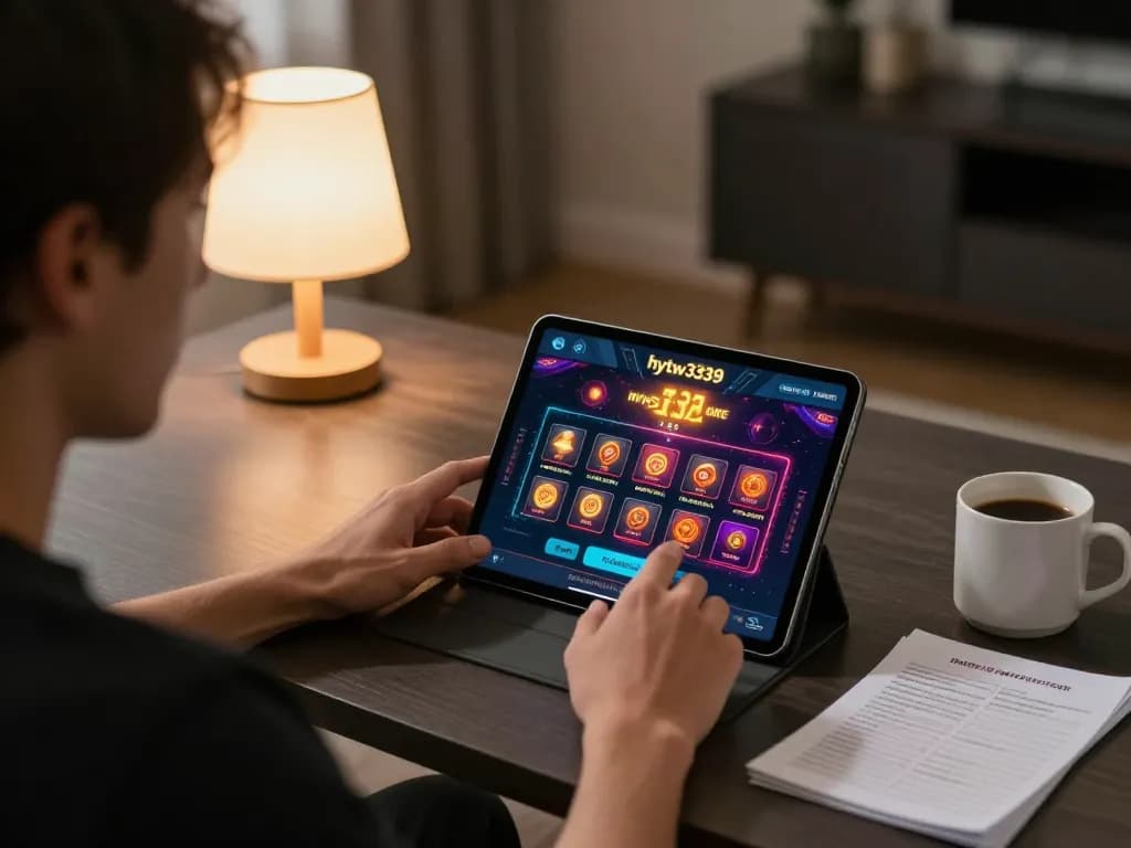 Engaging in online casino gaming via the hytw3339 platform with strategic notes and cozy atmosphere