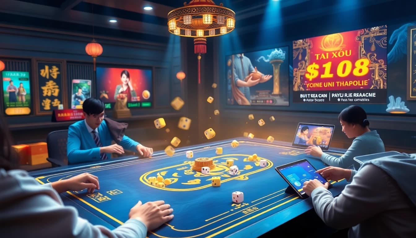 Engaging scene of players enjoying tài xỉu online, showcasing a dynamic gaming interface.