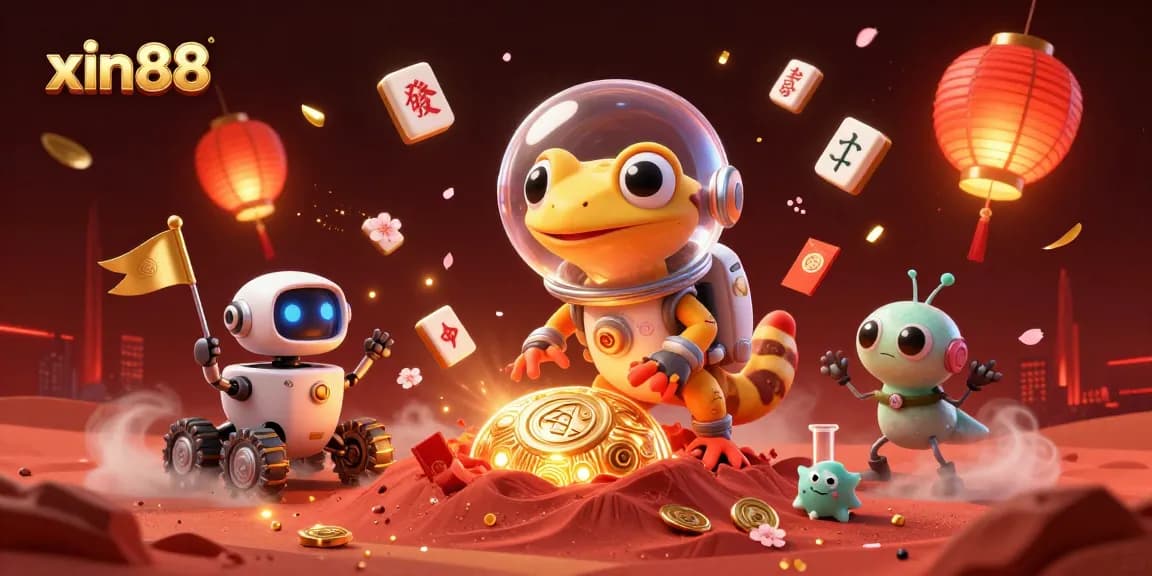 Activate thrilling wins at xin88 with vibrant gaming elements and a captivating Martian scene.