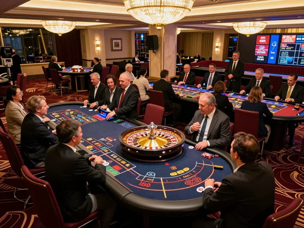 Experience the thrill of live casino gaming at GEM88 with vibrant roulette wheel and active players.