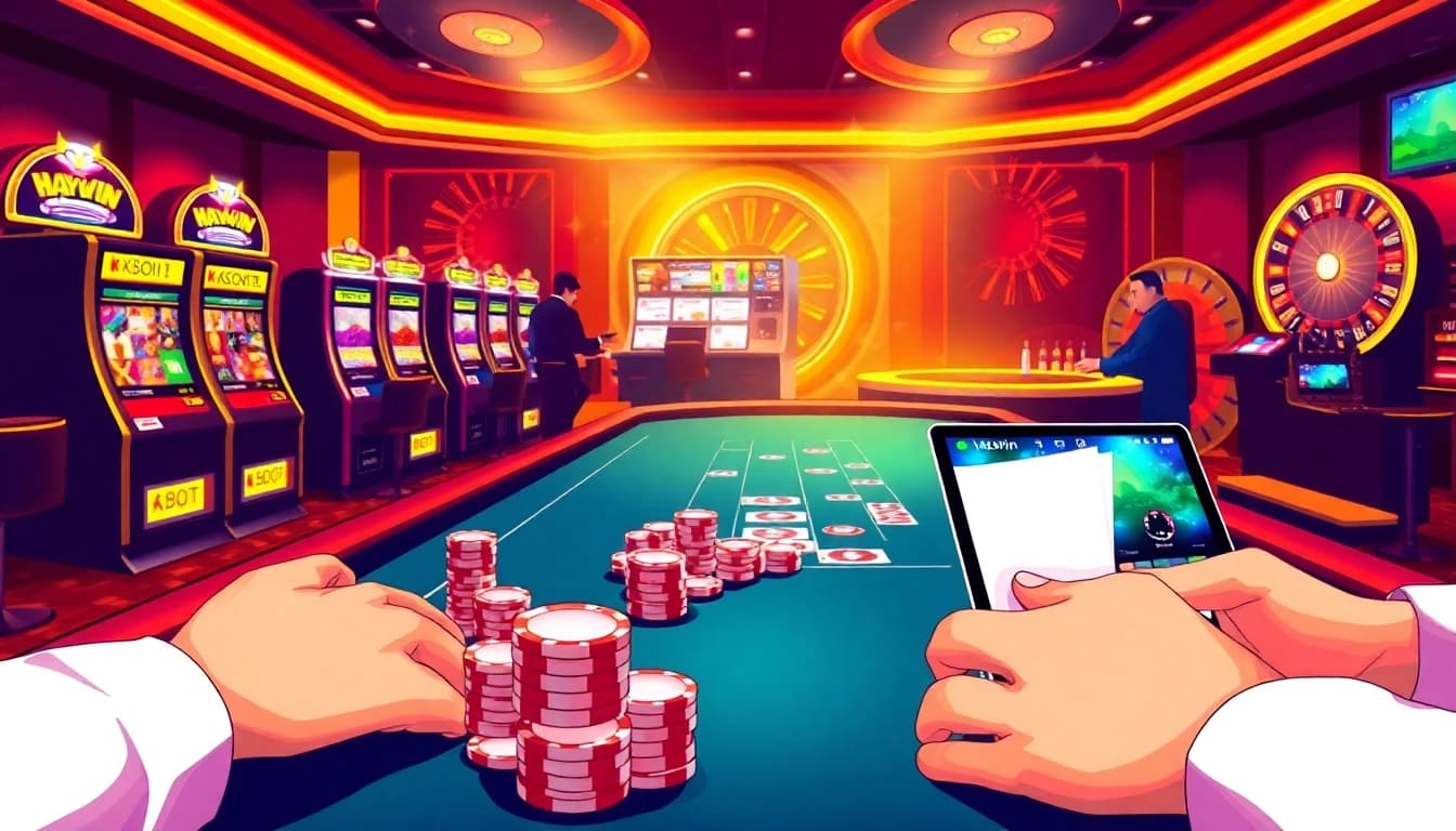 Haywin online gambling platform with vibrant casino tables and exciting gameplay.