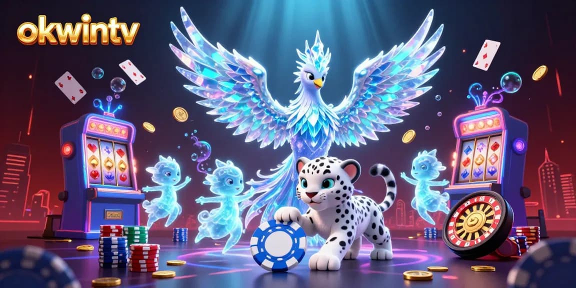 Experience the thrill of gambling with okwintv, as the ice phoenix and snow leopard dance with poker excitement.