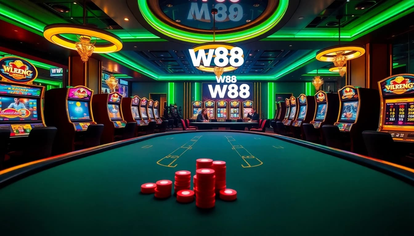 Experience thrilling gameplay at WW88 with vibrant poker tables and slot machines.