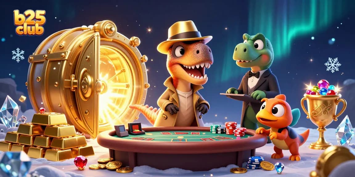 Experience thrilling action at b25club with a velociraptor card counter and a stegosaurus pit boss.