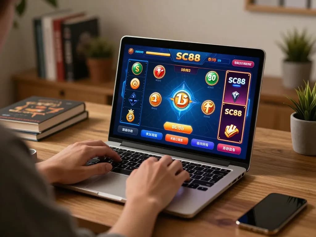 Engaging online casino experience with SC88 showcasing vibrant gameplay on laptop