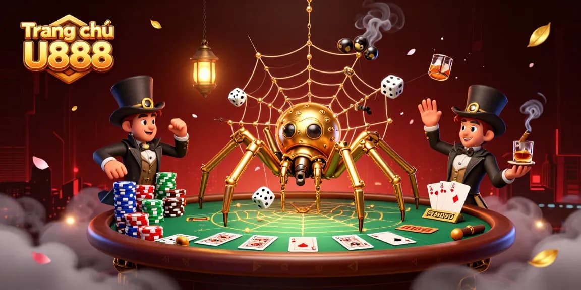 Engaging scene featuring Trang chủ U888's captivating casino web of chance and vibrant poker action.