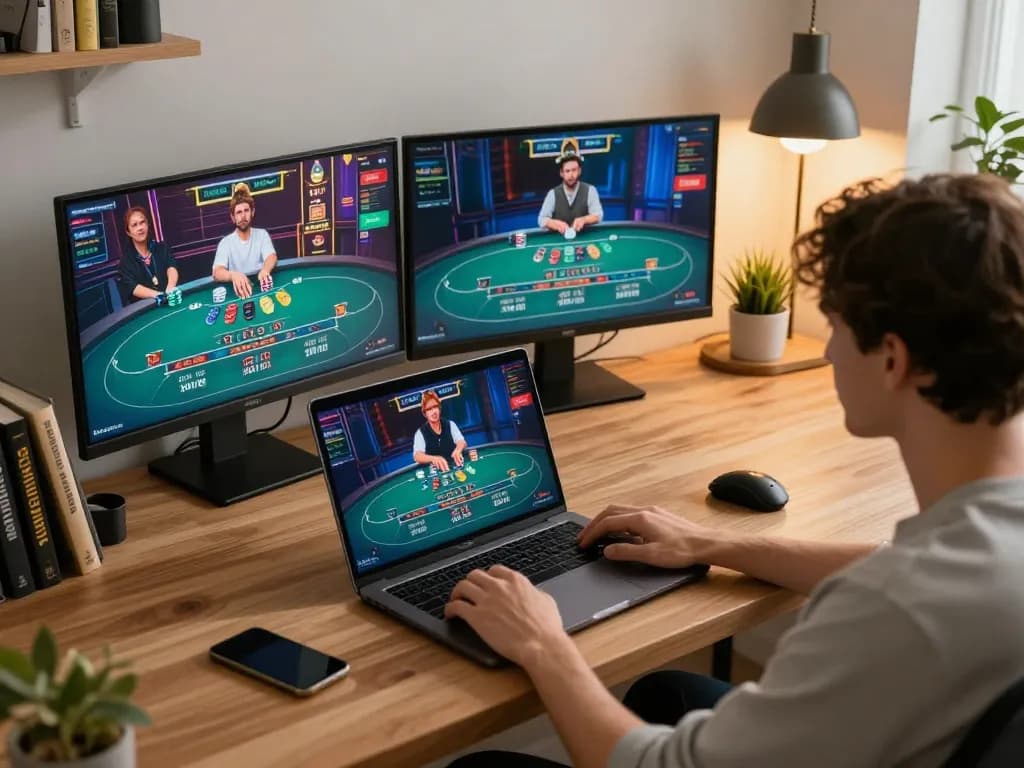 Engaging in online gaming session on trang chủ nk88, showcasing live dealer interactions and vibrant interfaces