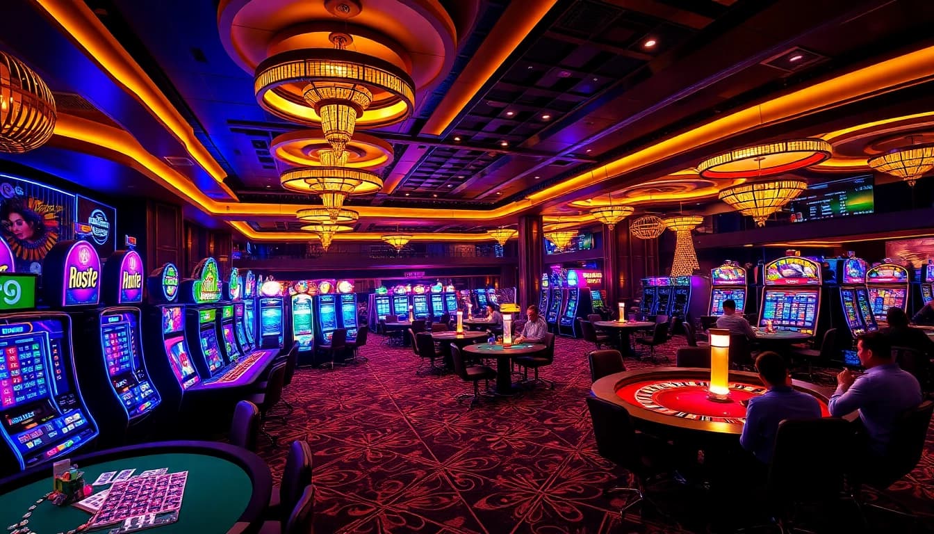 Exciting gaming atmosphere at Nhà Cái 68VIP showcasing vibrant casino elements.