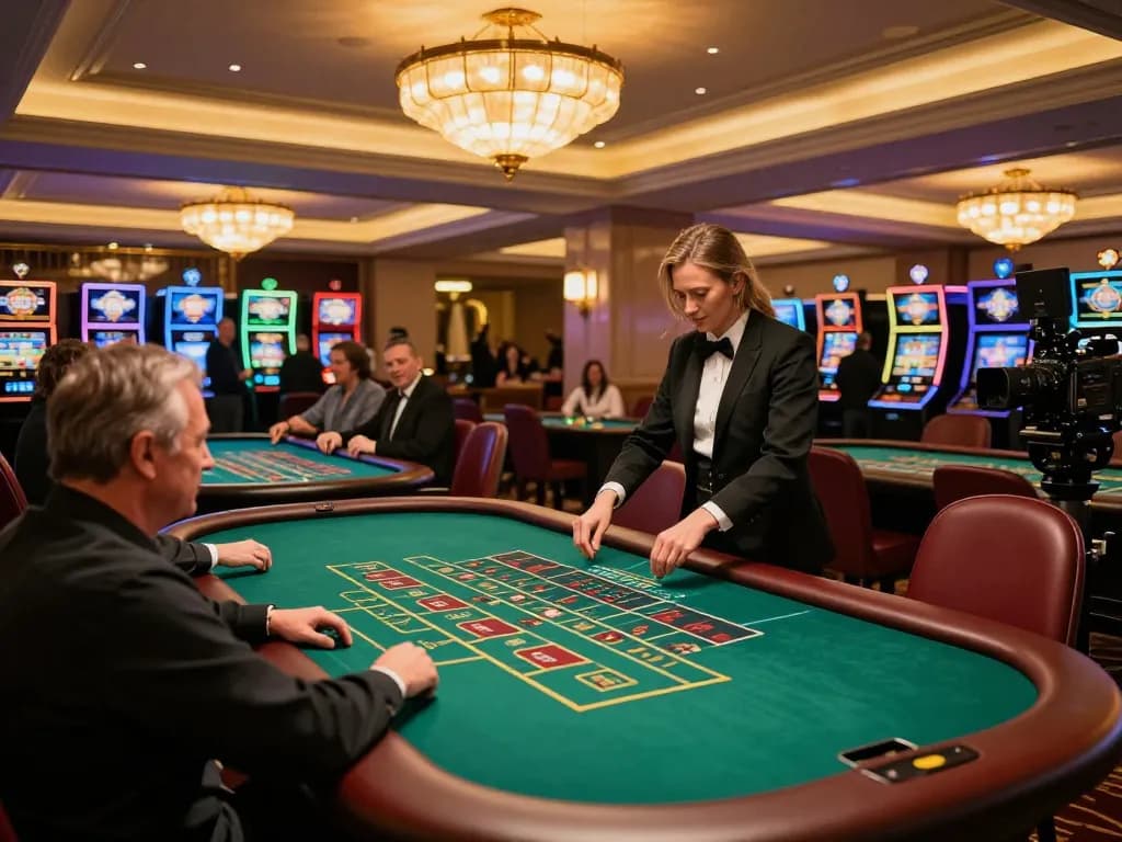 Players enjoying the excitement of craps at a vibrant casino floor of 77789vip