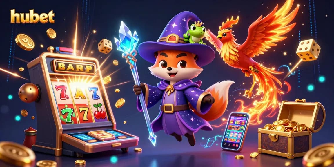 Experience hubet's thrilling casino adventure with a mystical wizard fox, phoenix, and jackpot explosions.