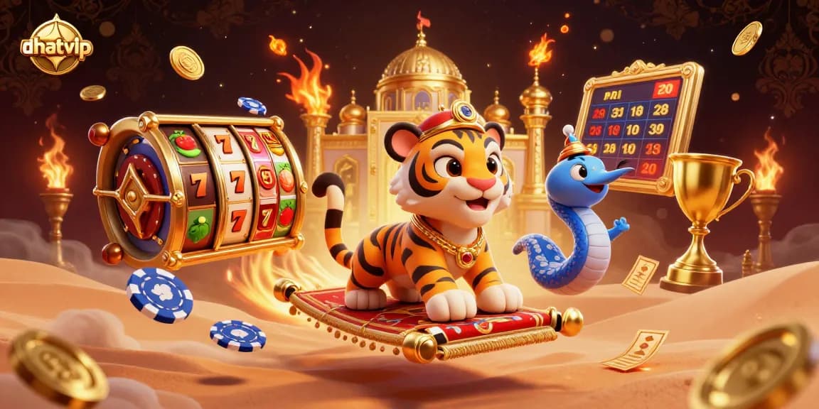 Nhatvip offers thrilling jackpot experiences with slot machines in a vibrant 3D casino setting.