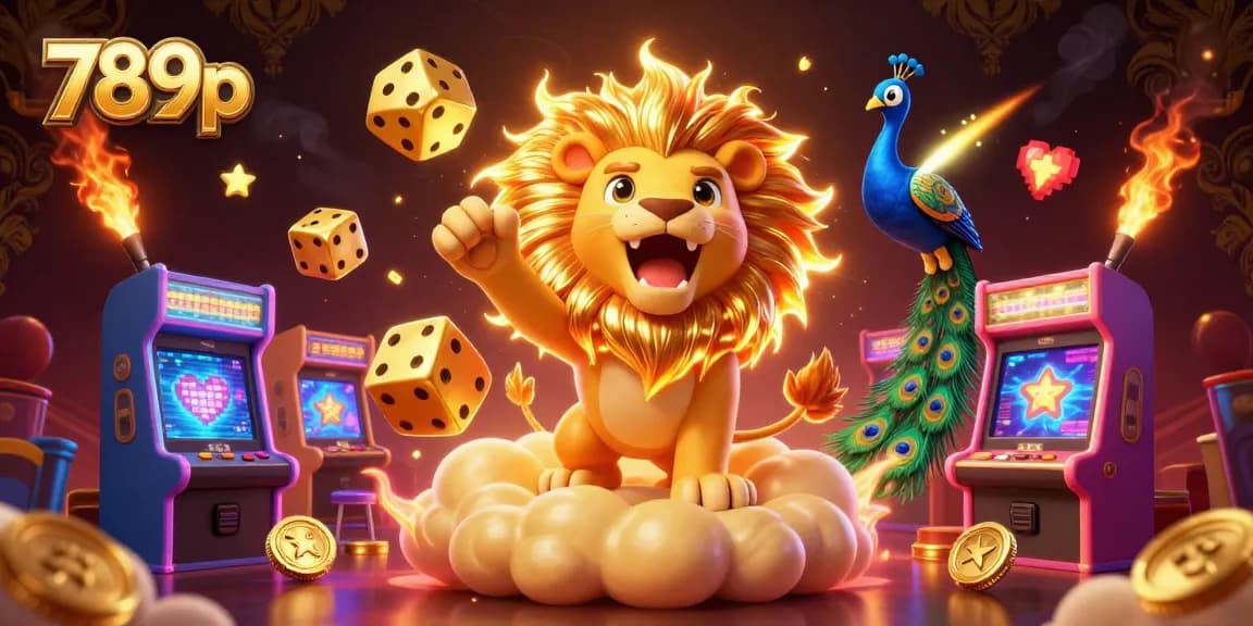 Experience thrilling gameplay at 789p with vibrant scenes of lion and dice, evoking excitement and fun.