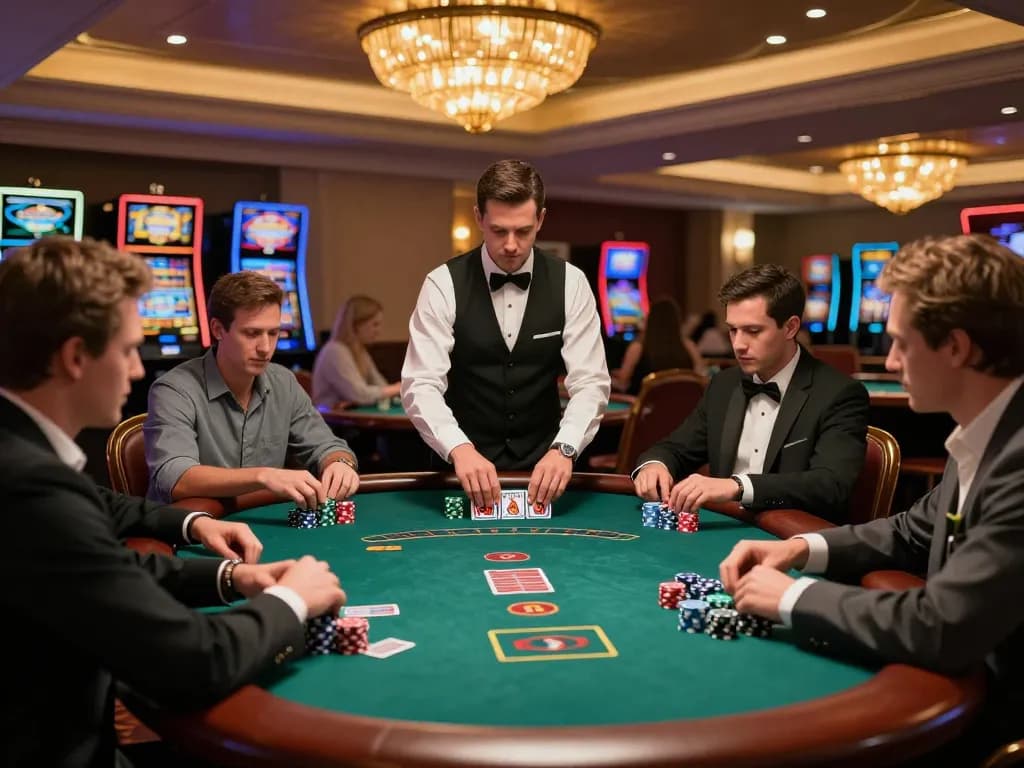 S88 blackjack game in action with intense player focus and dealer precision