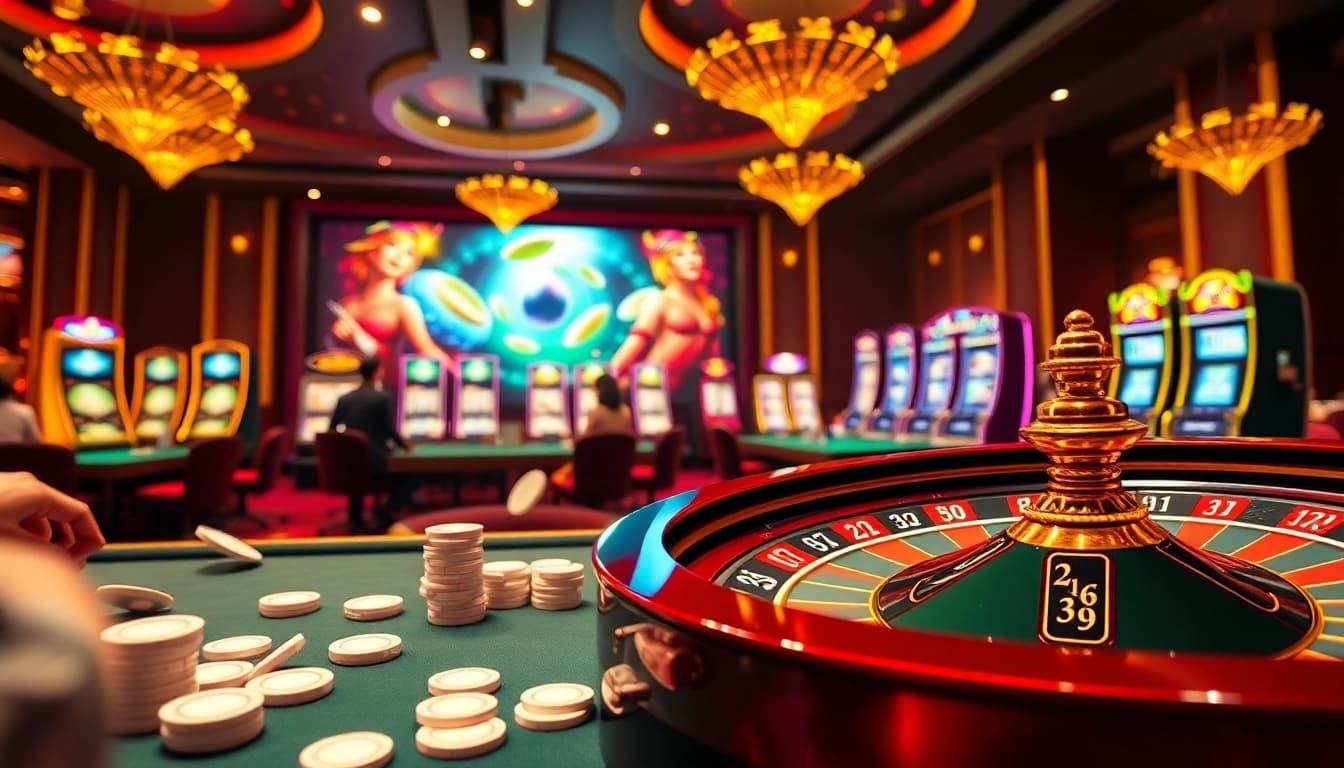 Experience thrilling gameplay at nhà cái hz88 with vibrant casino tables and immersive gaming action.