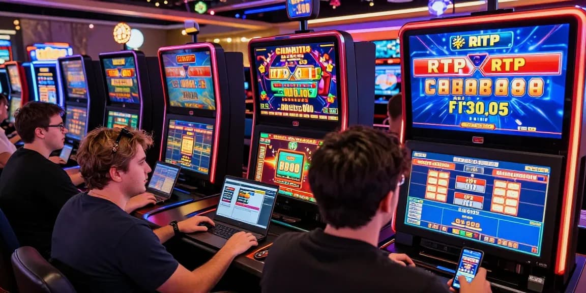 Exciting gaming atmosphere at uk credit card casinos showing players engaged across devices, highlighting seamless transactions and vibrant games.