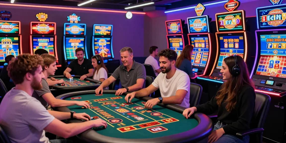 Players enjoying games at https://mvc.org.uk with vibrant online casino atmosphere