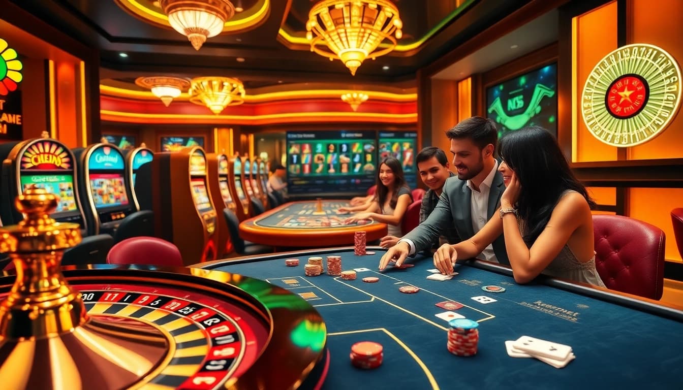 Experience the thrill of gambling at https://nk88net.com/ with vibrant casino visuals and engaged players.