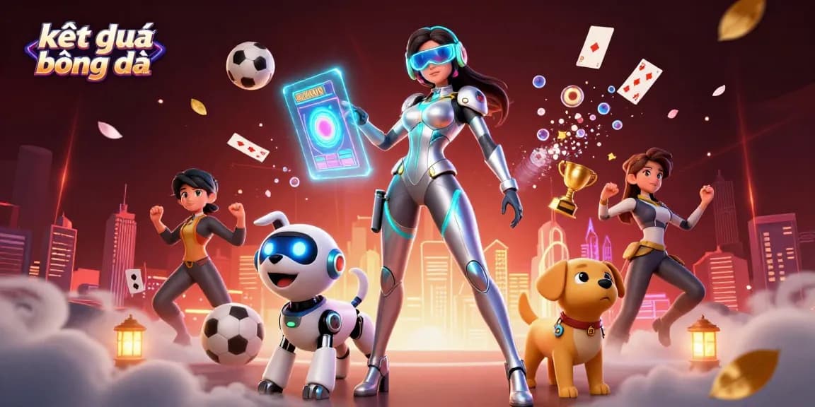 Experience the exhilarating realm of kết quả bóng đá with vibrant sports betting elements and dynamic characters.