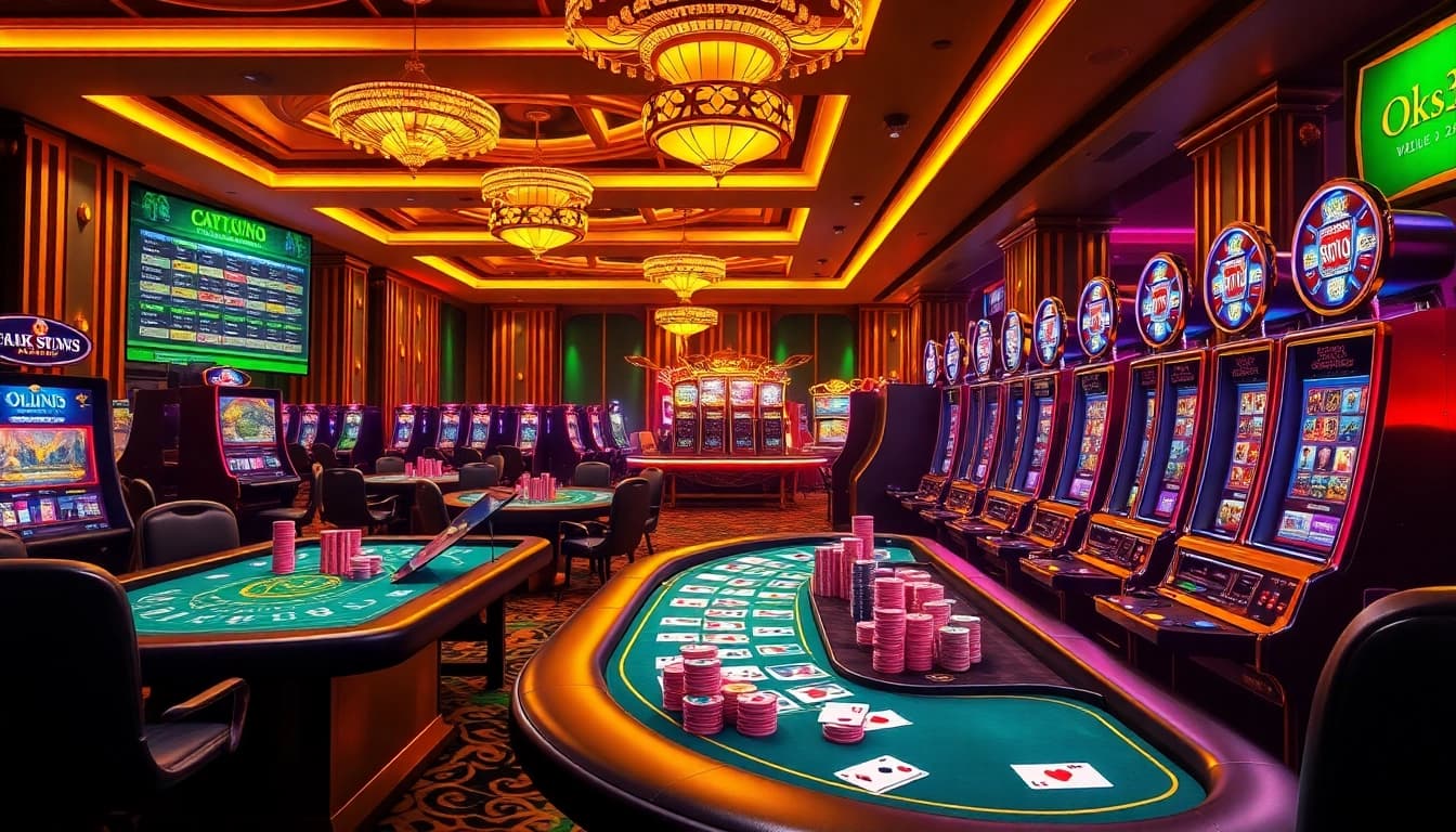 Exciting casino action at https://ok8386s.com/ with vibrant tables and enthusiastic players.
