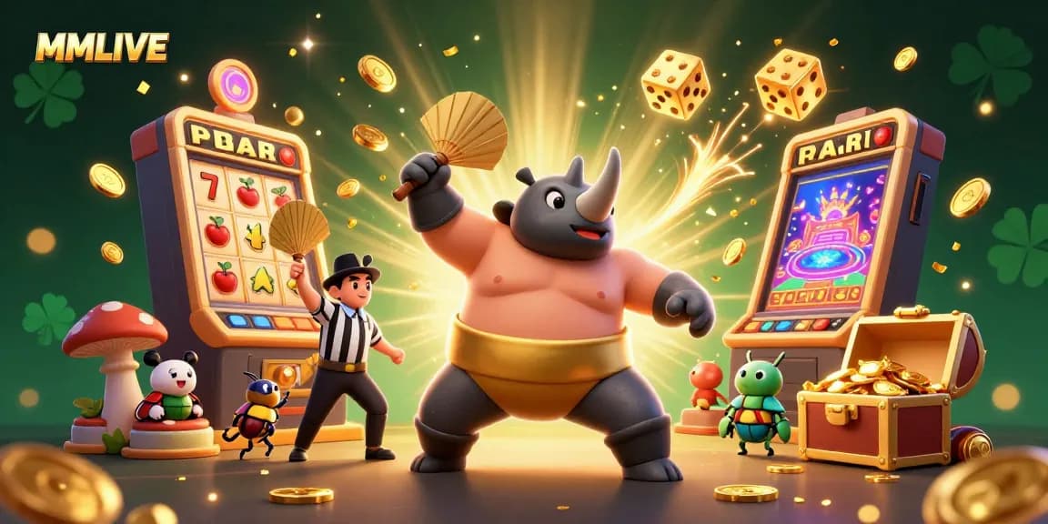 MMLIVE leverages high-energy live streaming elements with dynamic gambling themes and character action.