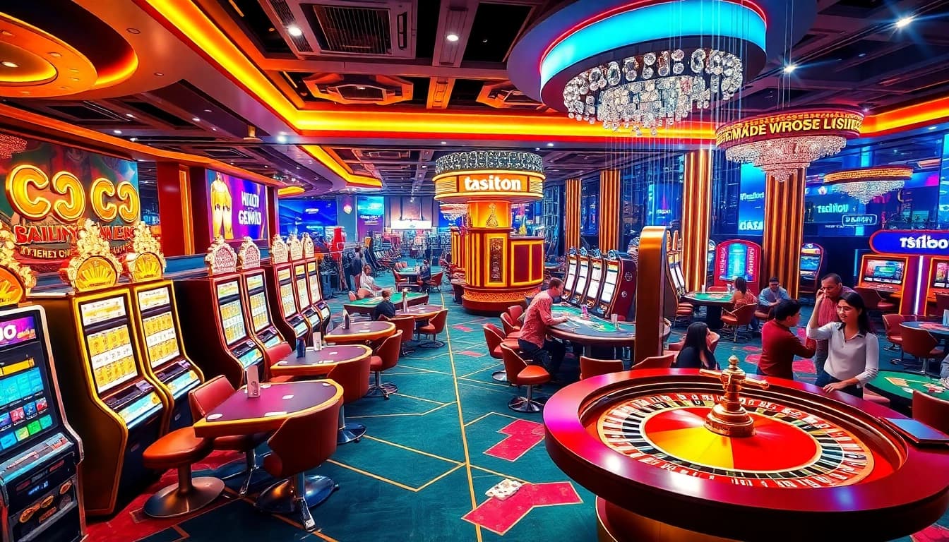Experience exciting gameplay at http://tk88.forum/ with vibrant casino tables, cards, and chips.