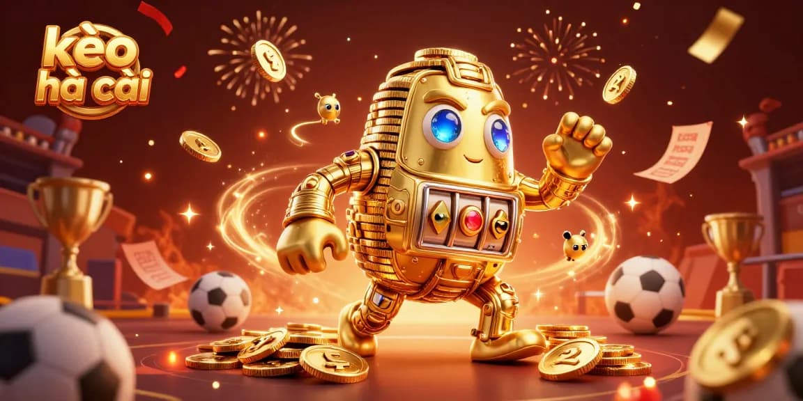 Engage with kèo nhà cái through dynamic sports betting scenes featuring vibrant elements and golden golem.