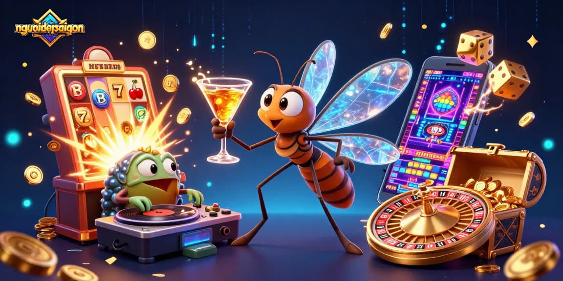 Engage with nguoidepsaigon in a vibrant 3D casino scene filled with exciting game elements.