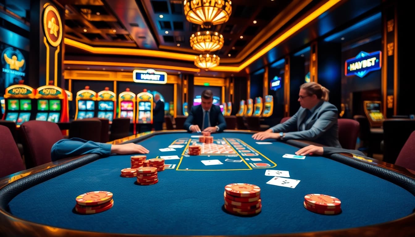 Experience luxury gaming at HAYBET with thrilling poker action and vibrant casino ambiance.