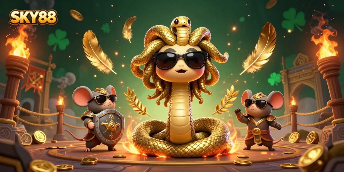 Experience the excitement of betting with SKY88 in a vibrant 3D casino illustration.