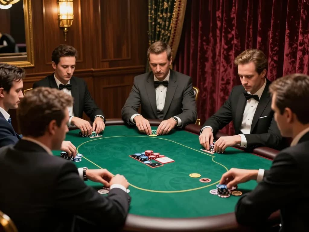 79kin players engaged in high-stakes poker, showcasing strategic moves and professional atmosphere.