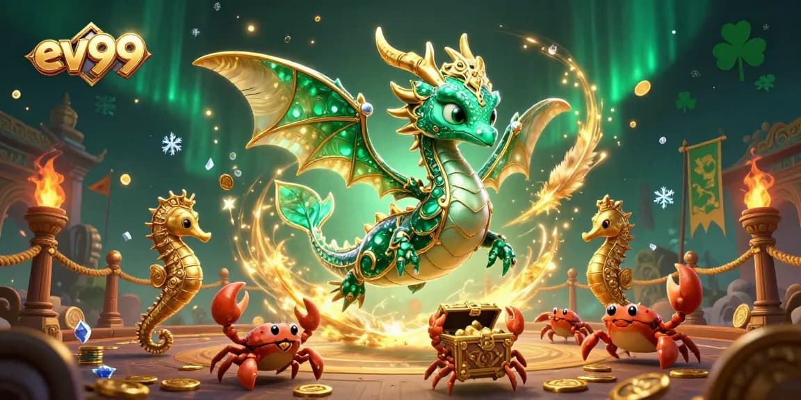 Experience thrilling adventures at ev99 with an enchanting sea dragon and treasure hunting crabs.