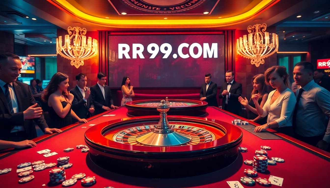 Experience the thrill of RR99.COM at a vibrant casino table with players engaged in action.