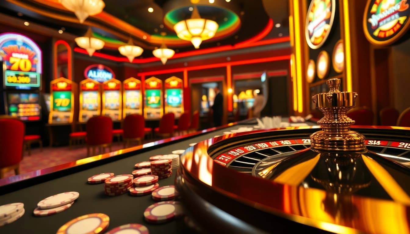 Experience thrilling wins at ALO789 with dynamic casino games, poker chips, and roulette wheels.
