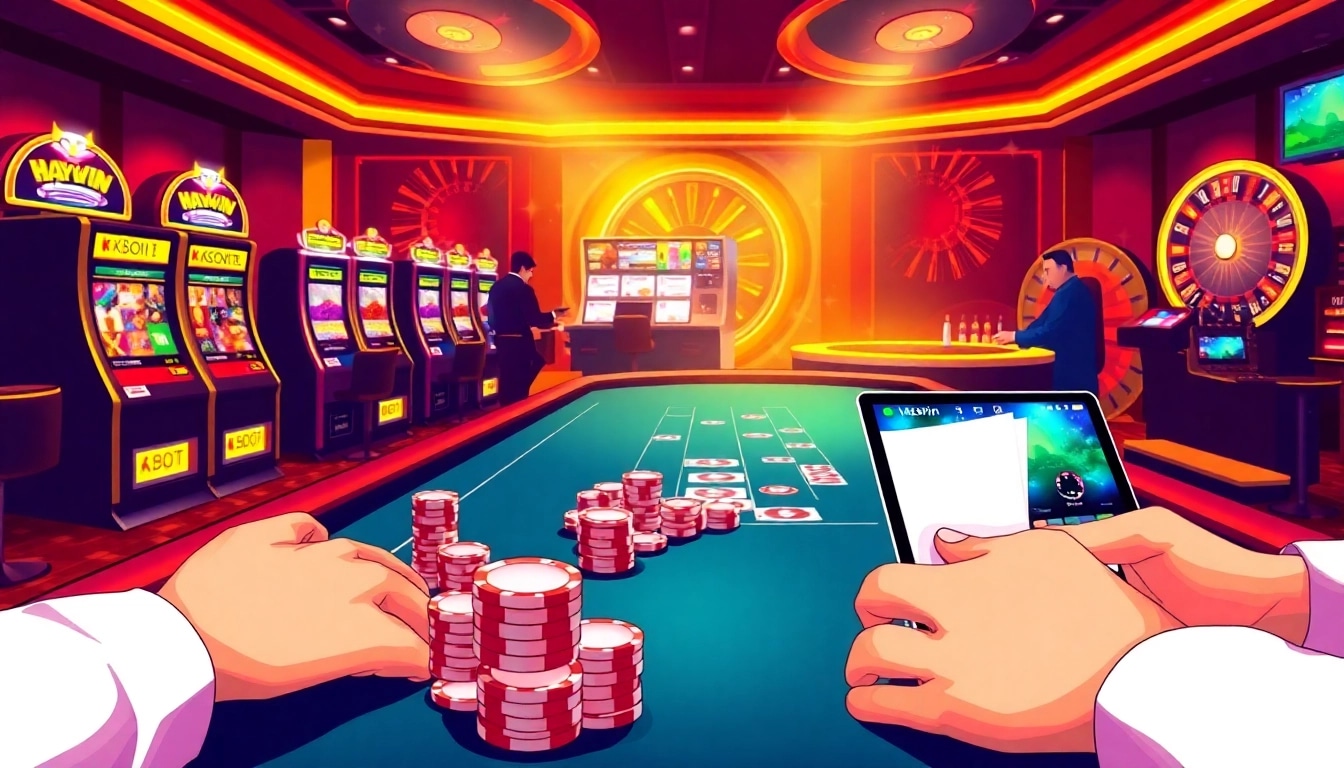 Haywin online gambling platform with vibrant casino tables and exciting gameplay.