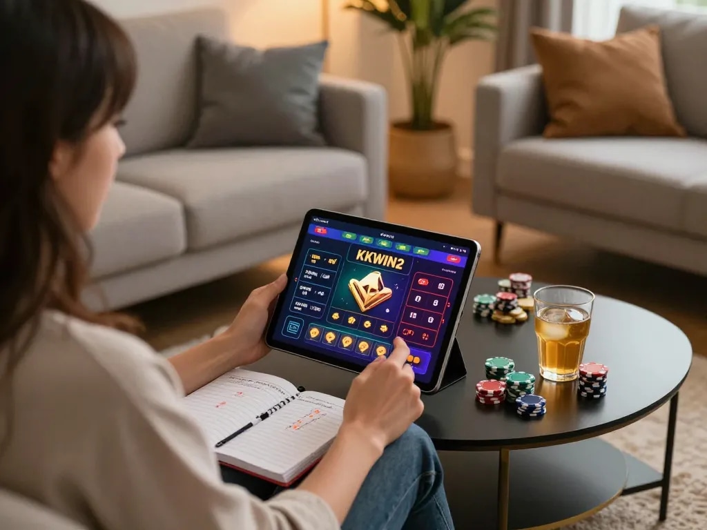 Engaging online gaming scene on KKWIN2 platform with warm ambiance and inviting atmosphere