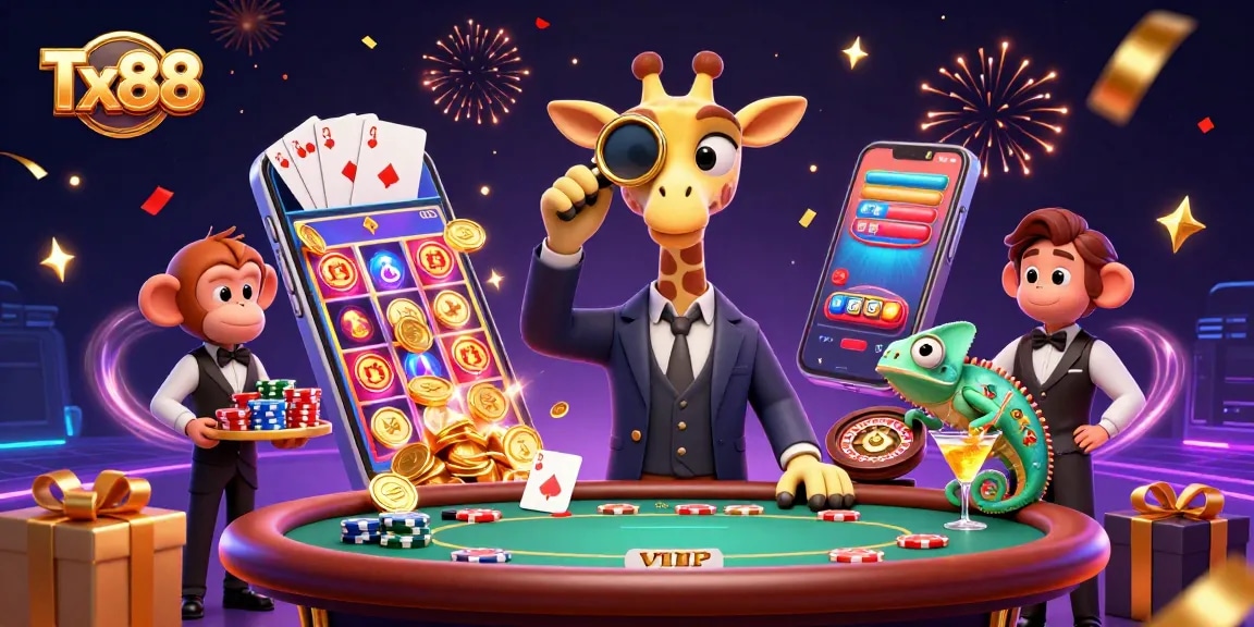 Experience thrilling gameplay at Tx88 casino with vibrant 3D characters and dynamic gaming elements.