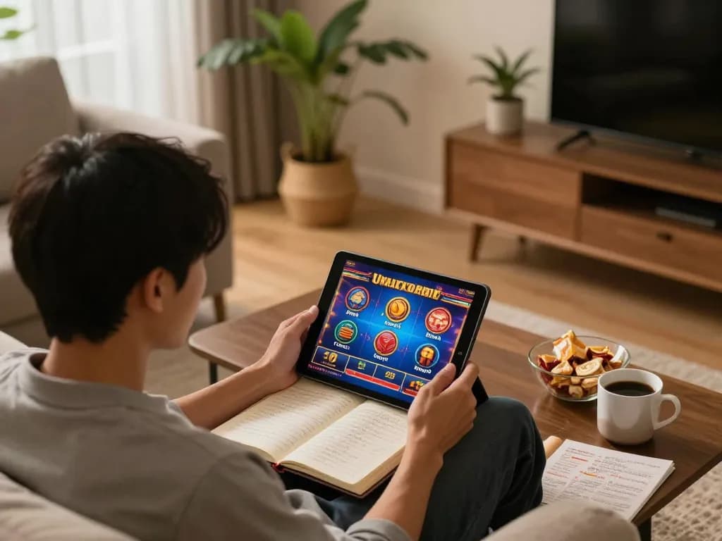 Player engaged in online gaming at home, representing tg88 nhà cái's modern approach to casino entertainment.