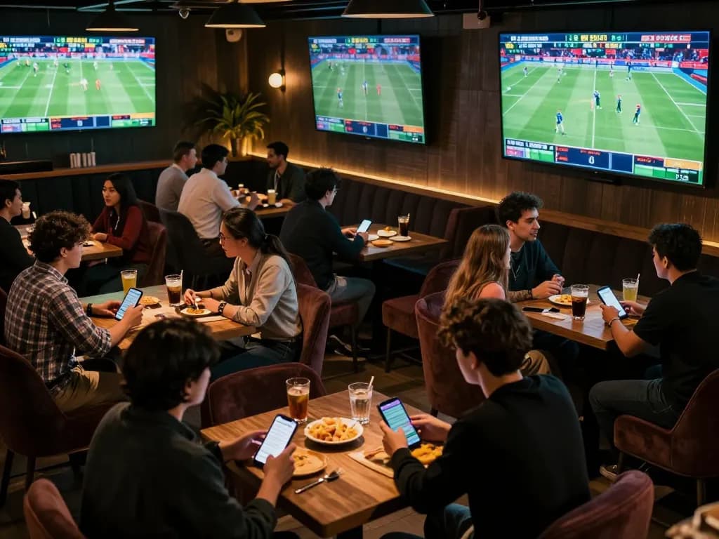 Nowgoal betting fans engaged in live sports while making strategic bets on mobile devices.