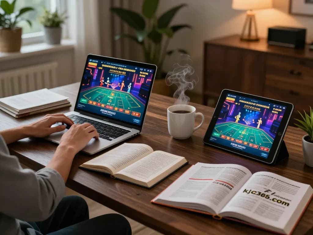 Engaging in online casino gaming at home, enhancing strategy and gameplay at https://kjc365.com/.