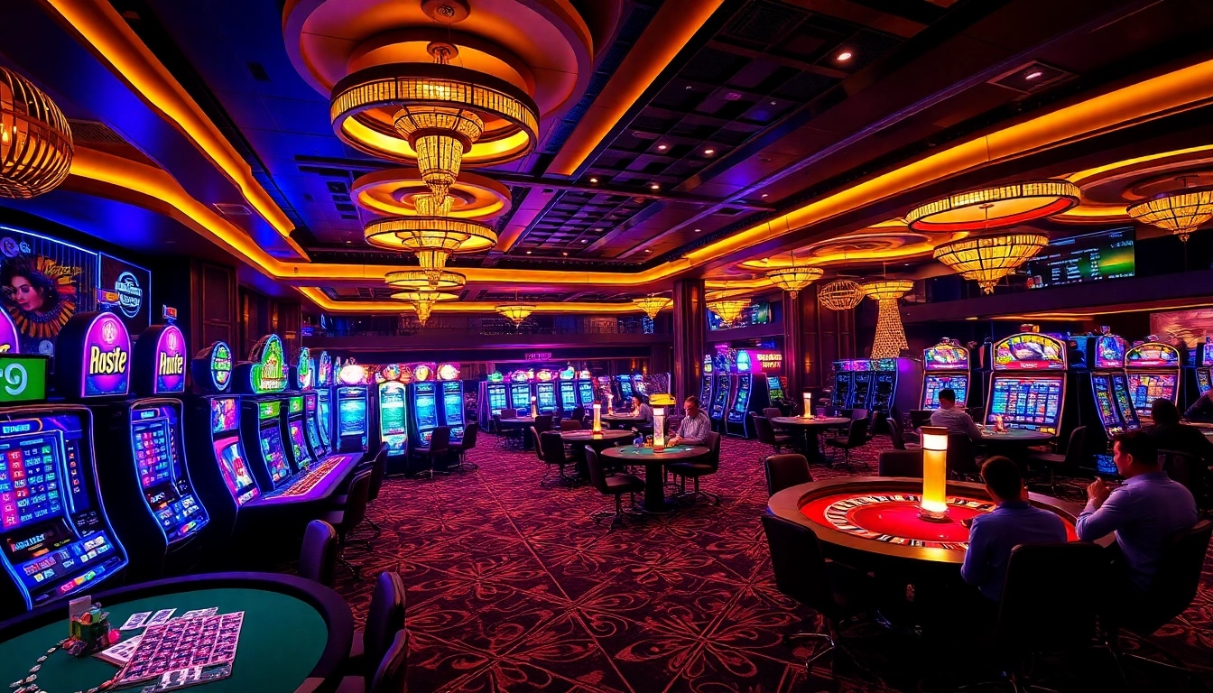 Exciting gaming atmosphere at Nhà Cái 68VIP showcasing vibrant casino elements.