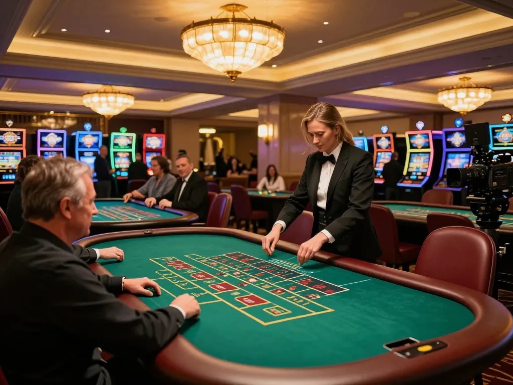 Players enjoying the excitement of craps at a vibrant casino floor of 77789vip