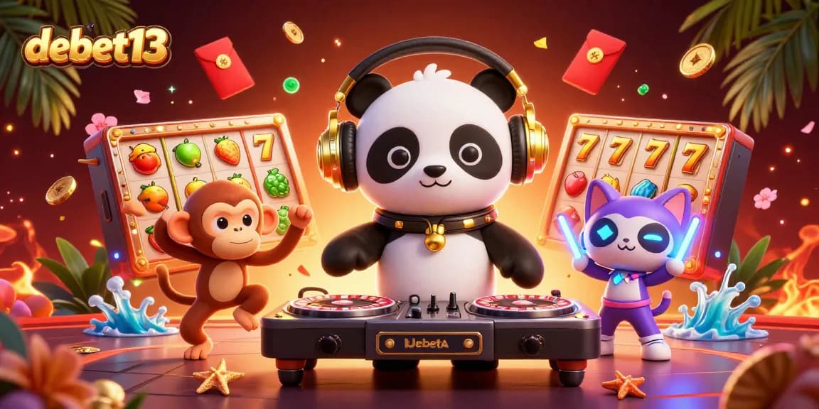 Experience thrilling gameplay at debet13 with vibrant characters in a dynamic casino scene.