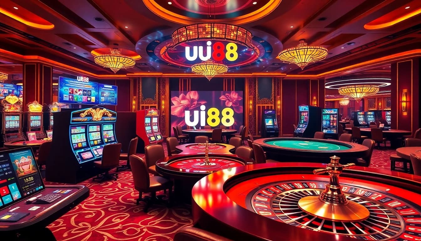 Players enjoying a thrilling game at uu88 casino tables, showcasing the excitement of online gambling.