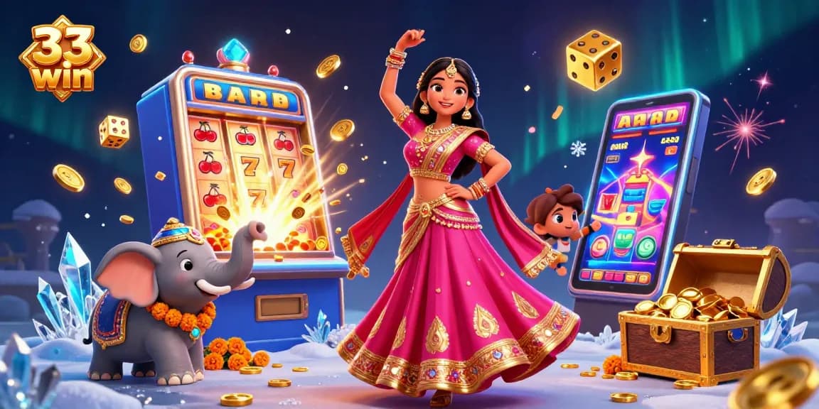 Engage with thrilling slot games at 33 win, showcasing a vibrant casino scene.