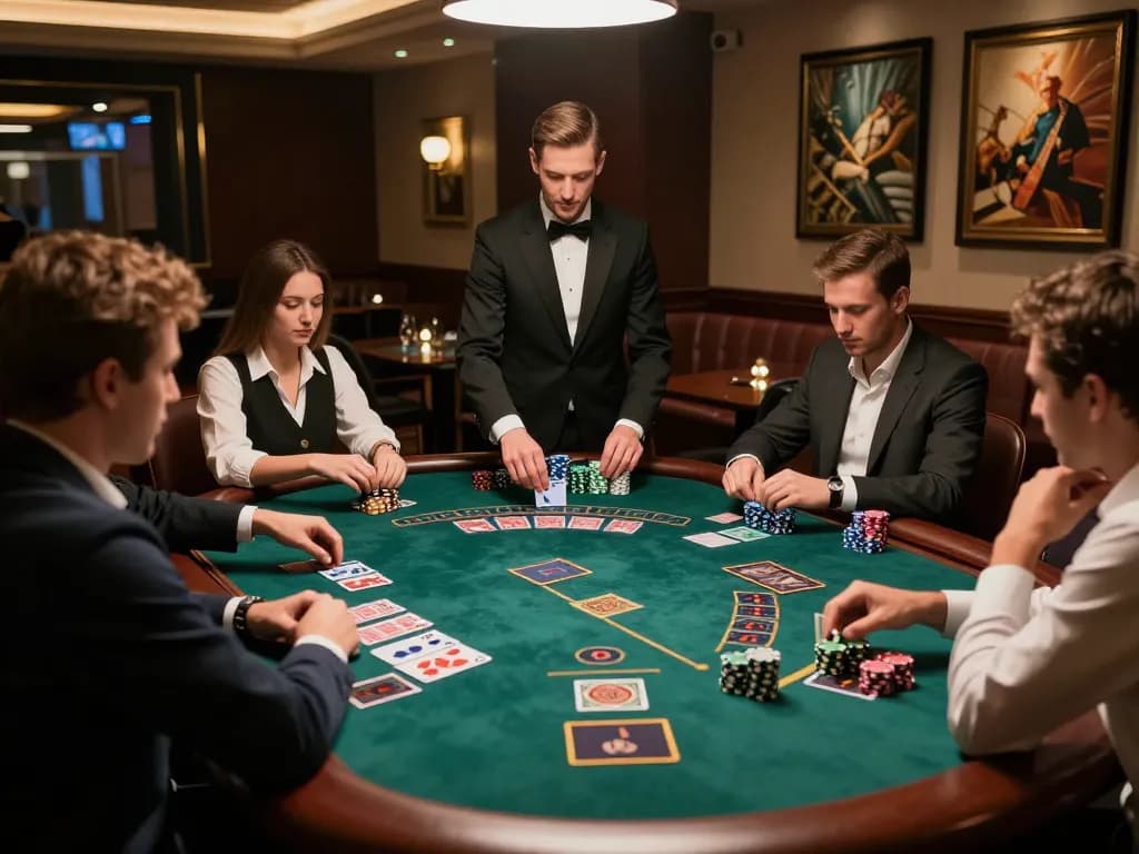 N188 casino thrilling blackjack gameplay with players strategizing and chips in action